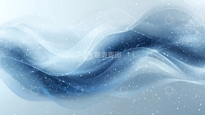 高清大图下载【趣麦麦图】蓝色丝绸飘逸背景