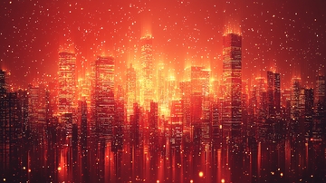 燃烧的城市夜景