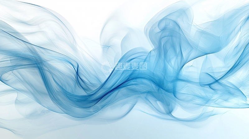 高清大图下载【趣麦麦图】轻柔飘逸的蓝色烟雾