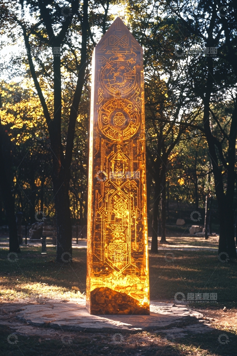 高清大图下载【趣麦麦图】金色石碑