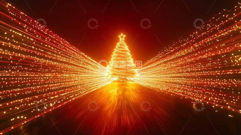 高清大图下载【趣麦麦图】光影圣诞树