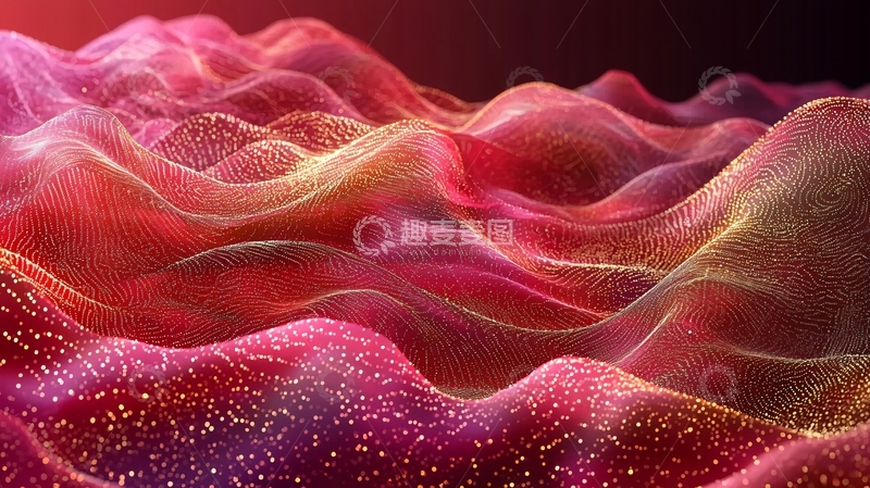 高清大图下载【趣麦麦图】流动的彩色粒子山脉