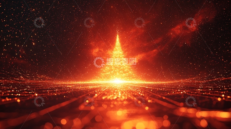 高清大图下载【趣麦麦图】燃烧的圣诞树