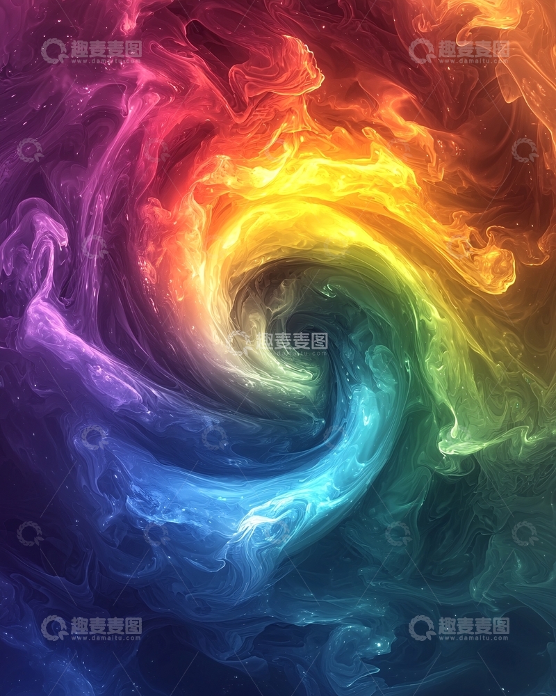 高清大图下载【趣麦麦图】彩色烟雾漩涡