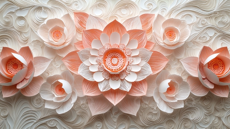 高清大图下载【趣麦麦图】立体浮雕花卉