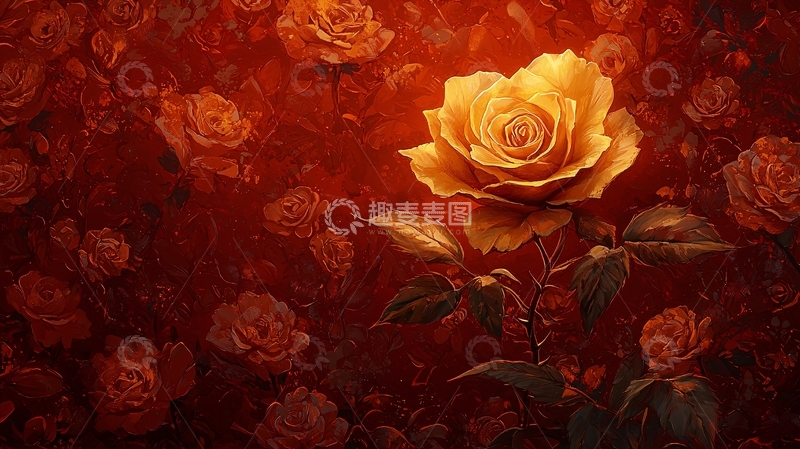 高清大图下载【趣麦麦图】金色玫瑰
