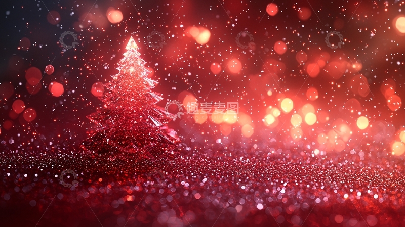 高清大图下载【趣麦麦图】红色圣诞树