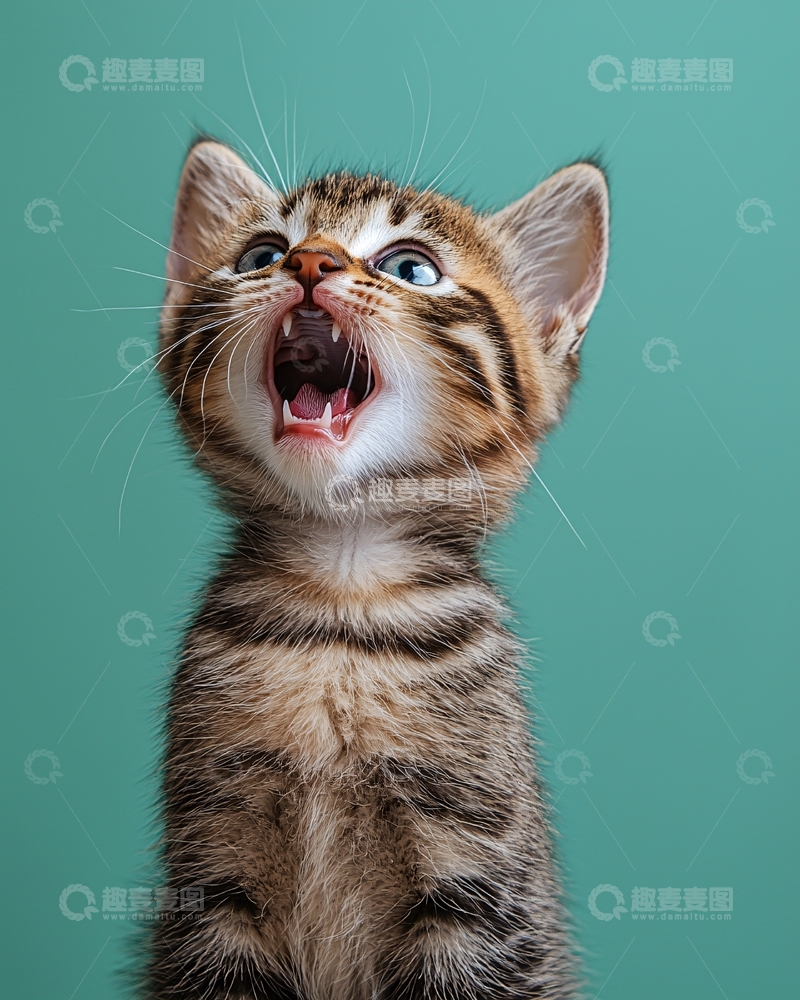 高清大图下载【趣麦麦图】小猫张嘴叫唤
