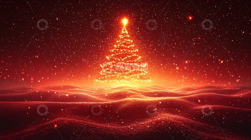 高清大图下载【趣麦麦图】红色圣诞树