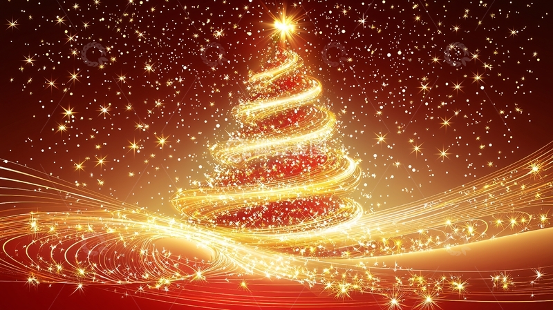 高清大图下载【趣麦麦图】金色圣诞树