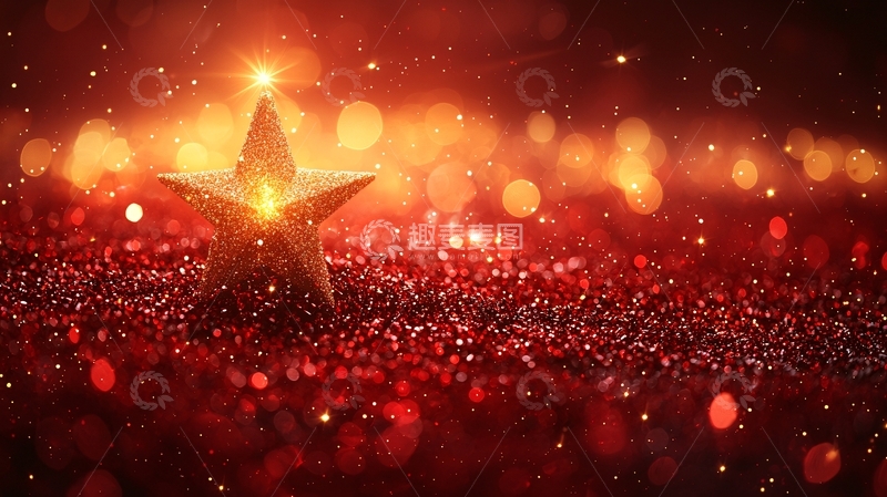高清大图下载【趣麦麦图】闪耀的红色星星