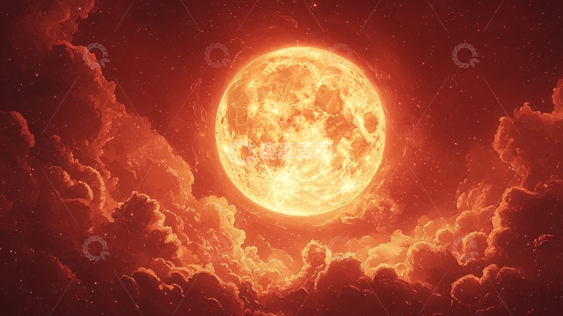 高清大图下载【趣麦麦图】血红色的月亮