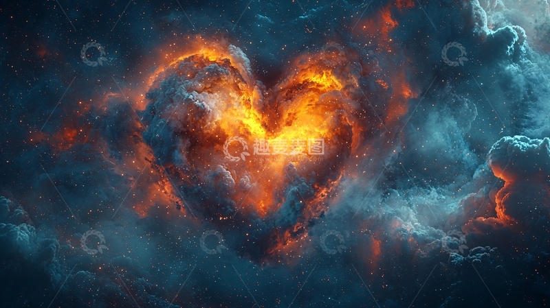 高清大图下载【趣麦麦图】燃烧的火焰之心