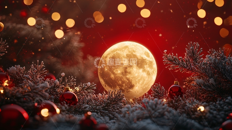 高清大图下载【趣麦麦图】圣诞节满月