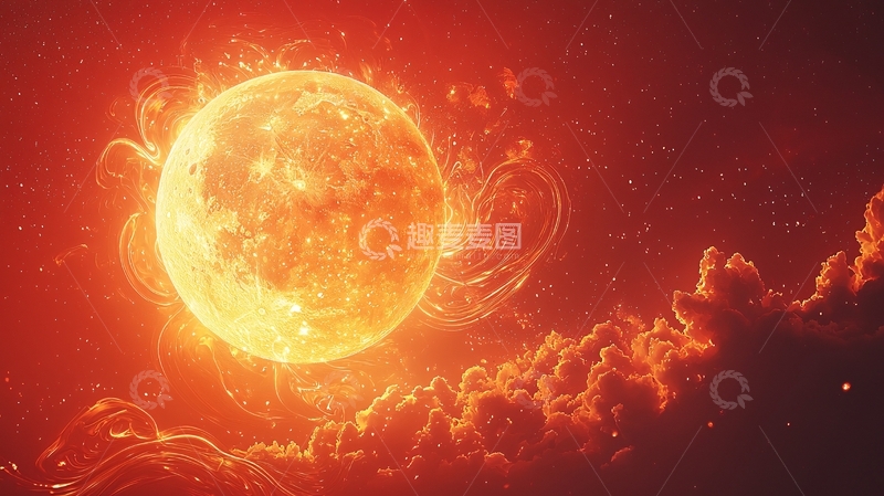 高清大图下载【趣麦麦图】燃烧的星球