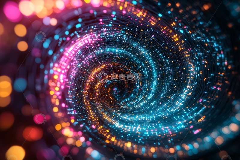 高清大图下载【趣麦麦图】彩色粒子螺旋