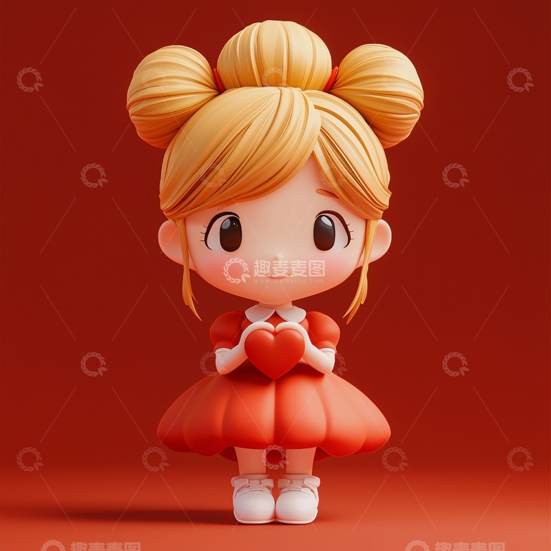 高清大图下载【趣麦麦图】可爱卡通女孩