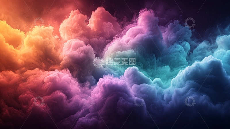 高清大图下载【趣麦麦图】彩色烟雾背景