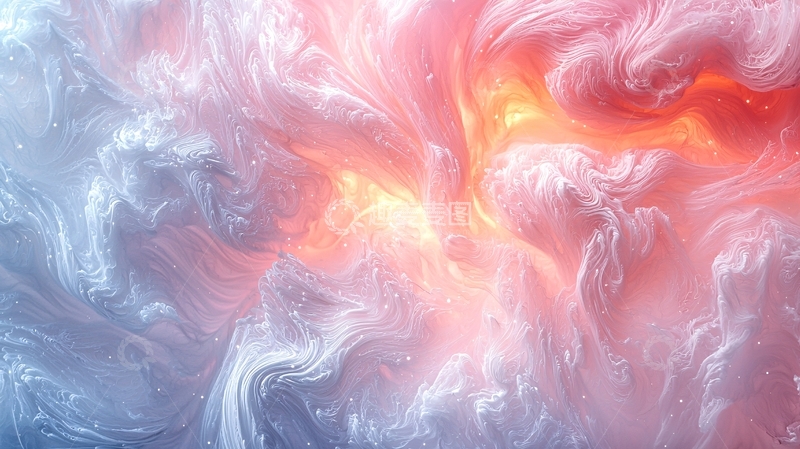 高清大图下载【趣麦麦图】粉色蓝色交织的云雾