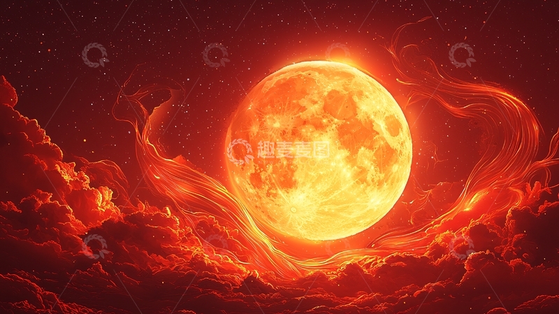 高清大图下载【趣麦麦图】燃烧的红色星球