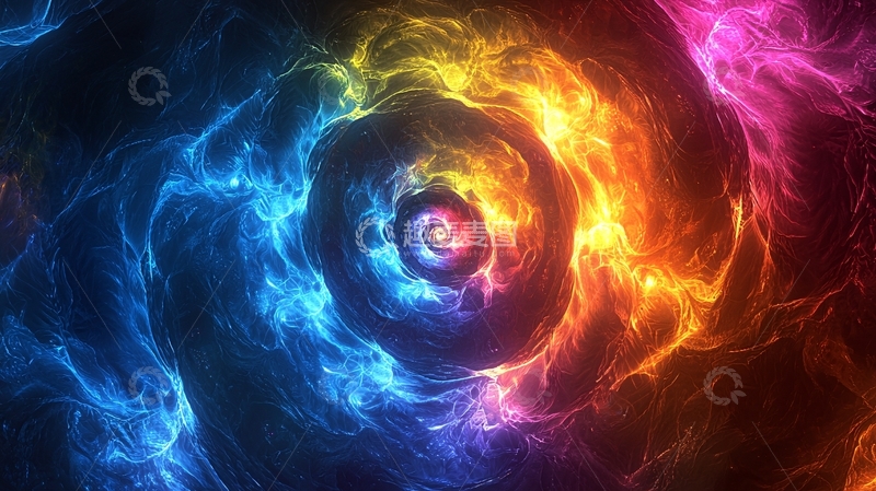 高清大图下载【趣麦麦图】彩色火焰漩涡