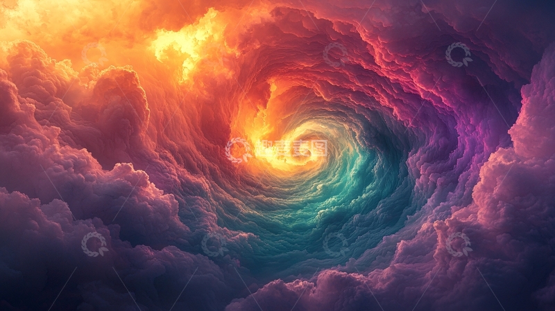 高清大图下载【趣麦麦图】彩色云漩涡