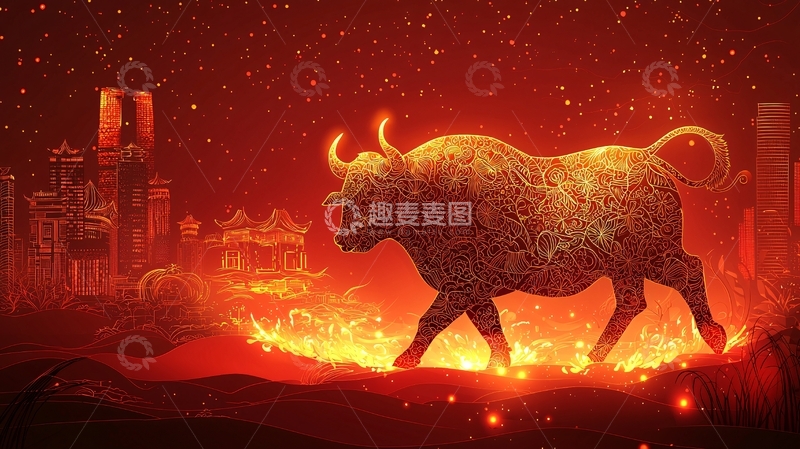 高清大图下载【趣麦麦图】火牛