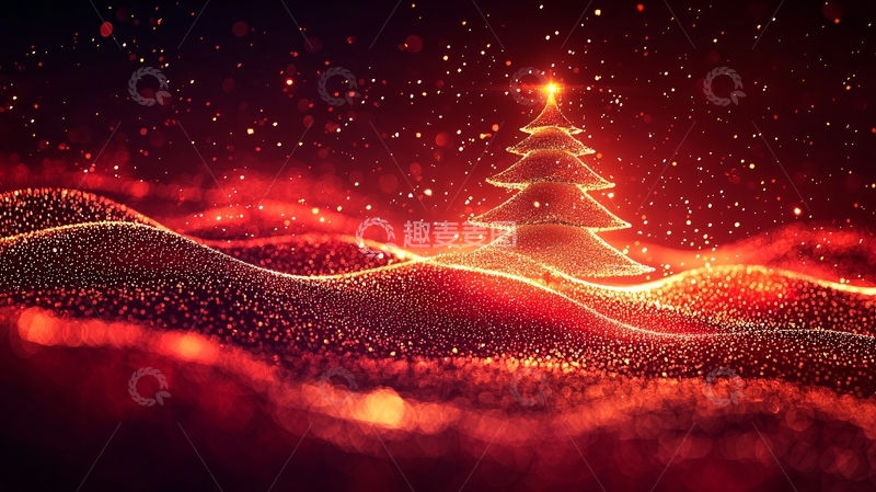 高清大图下载【趣麦麦图】红色圣诞树