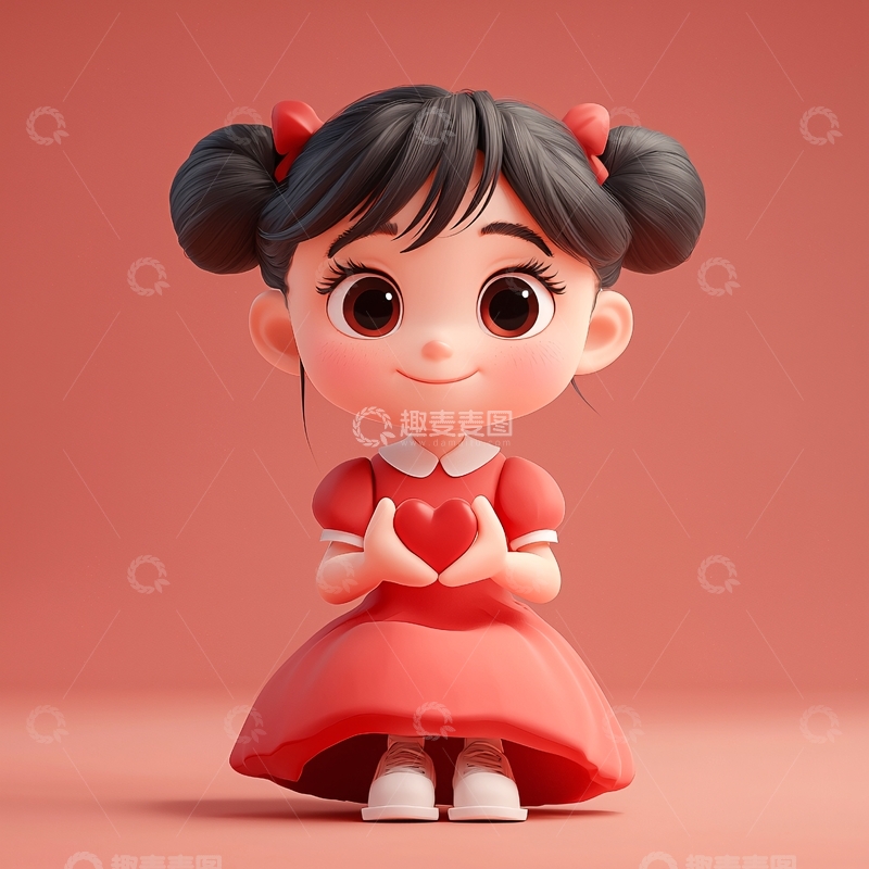 高清大图下载【趣麦麦图】可爱卡通女孩