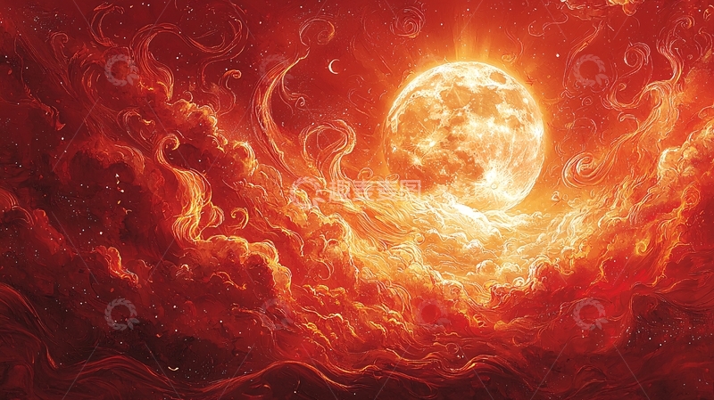 高清大图下载【趣麦麦图】燃烧的星球