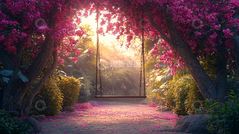 高清大图下载【趣麦麦图】粉色花海