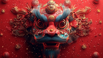 中国传统舞狮面具