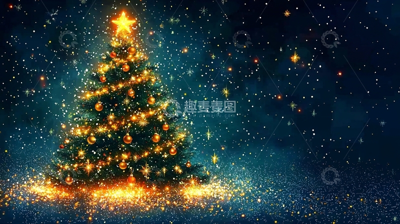 高清大图下载【趣麦麦图】璀璨圣诞树