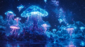 蓝光水母森林