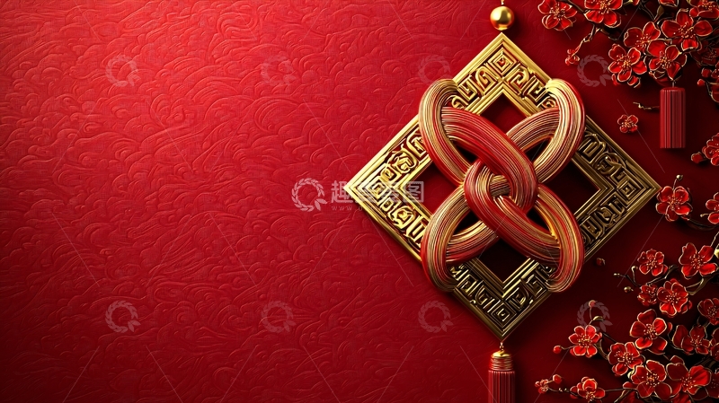 高清大图下载【趣麦麦图】红金中国结新年装饰