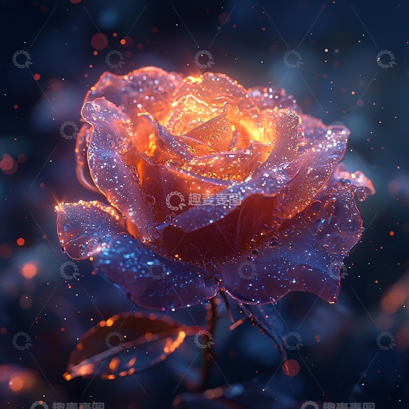 高清大图下载【趣麦麦图】闪耀发光的玫瑰花