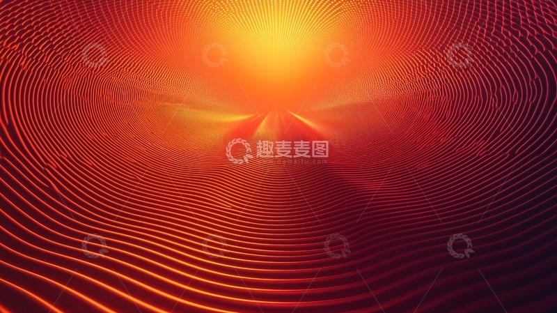 高清大图下载【趣麦麦图】抽象红光隧道
