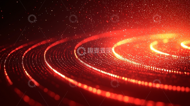 高清大图下载【趣麦麦图】红色粒子环状光效