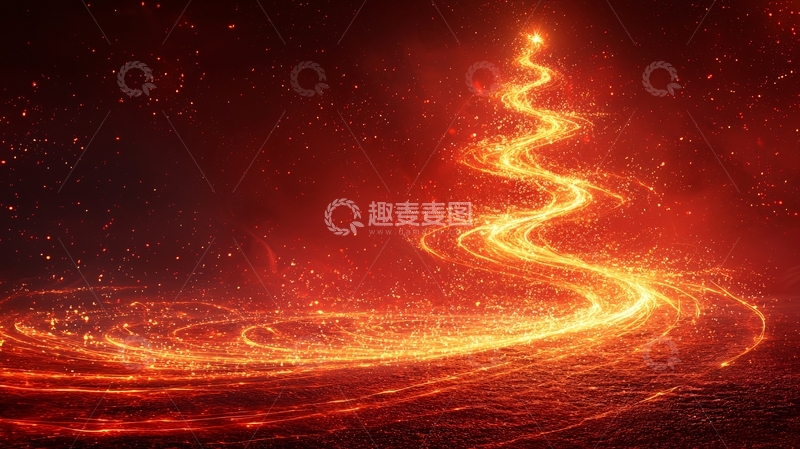 高清大图下载【趣麦麦图】火焰圣诞树