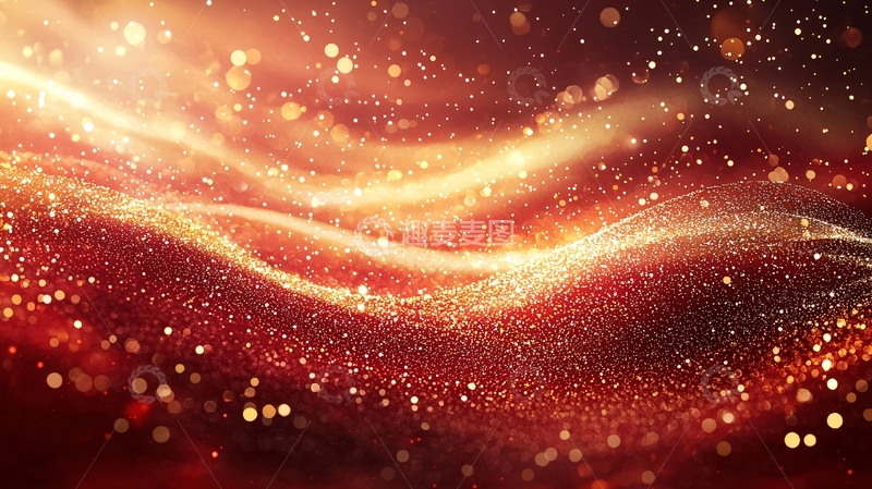 高清大图下载【趣麦麦图】红色闪光粒子背景
