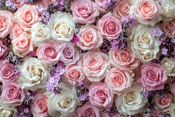 粉色白色玫瑰花墙