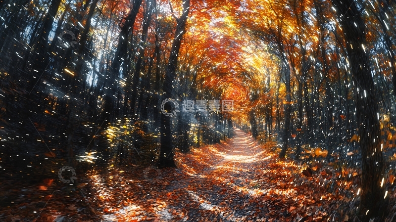 高清大图下载【趣麦麦图】秋日森林小路