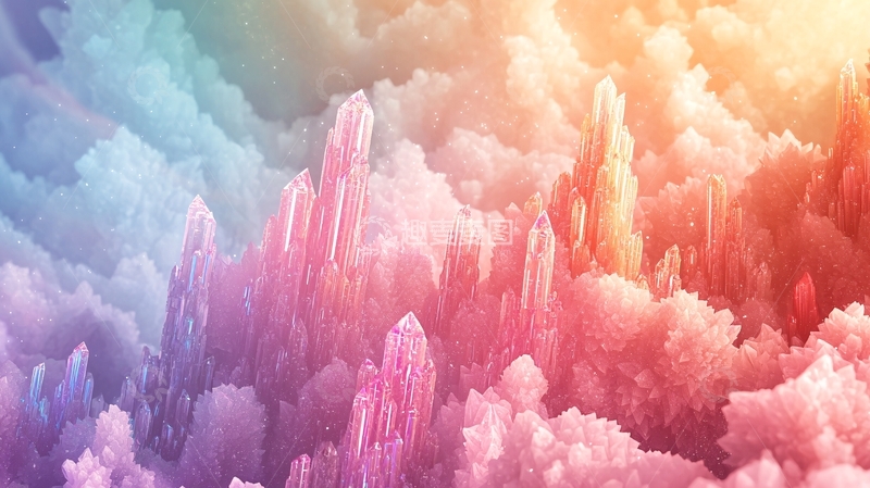 高清大图下载【趣麦麦图】彩色棉花糖山峰