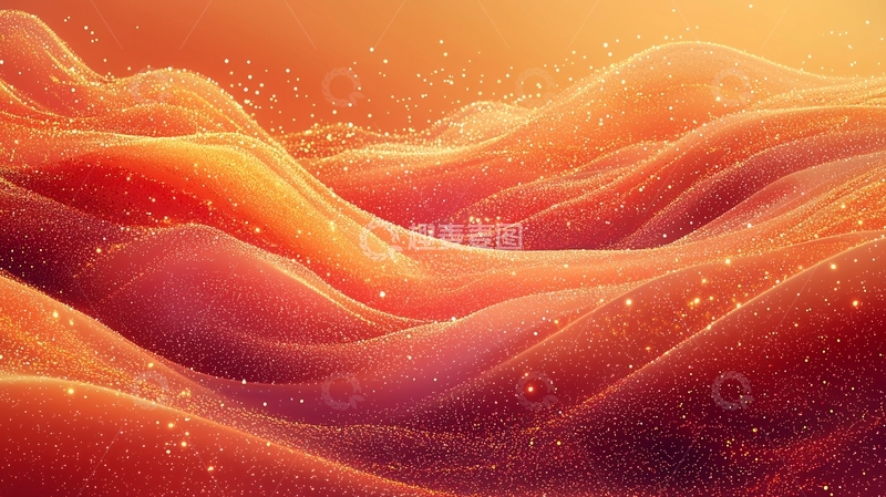 高清大图下载【趣麦麦图】温暖橙色波浪抽象背景