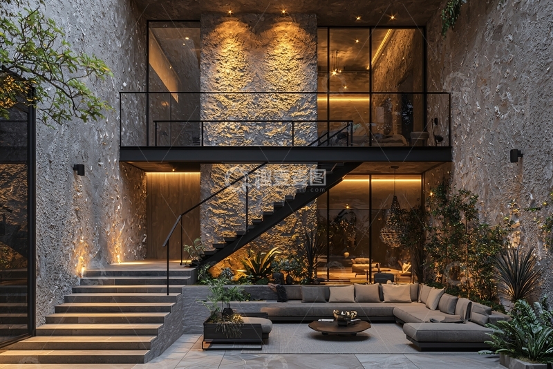 高清大图下载【趣麦麦图】现代轻奢庭院别墅