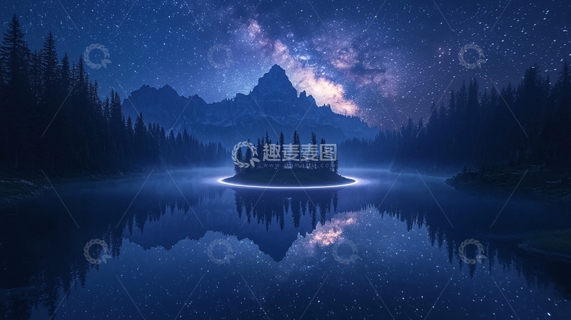 高清大图下载【趣麦麦图】星空倒影