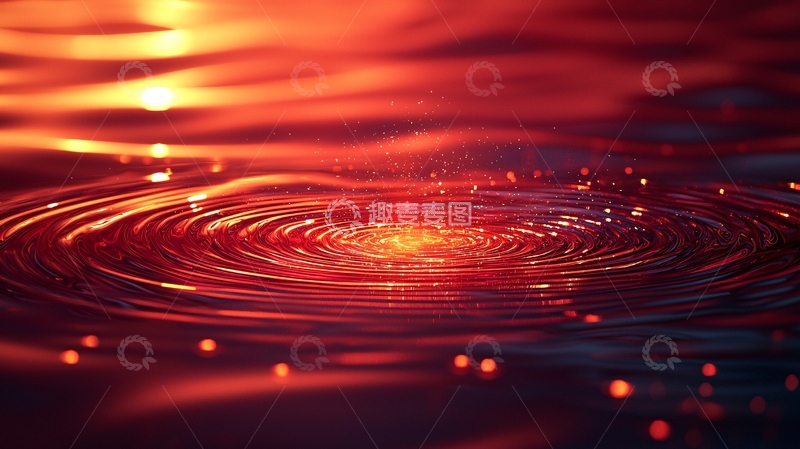 高清大图下载【趣麦麦图】落日余晖水面涟漪