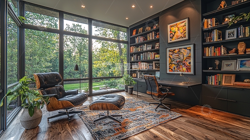 高清大图下载【趣麦麦图】现代简约书房设计