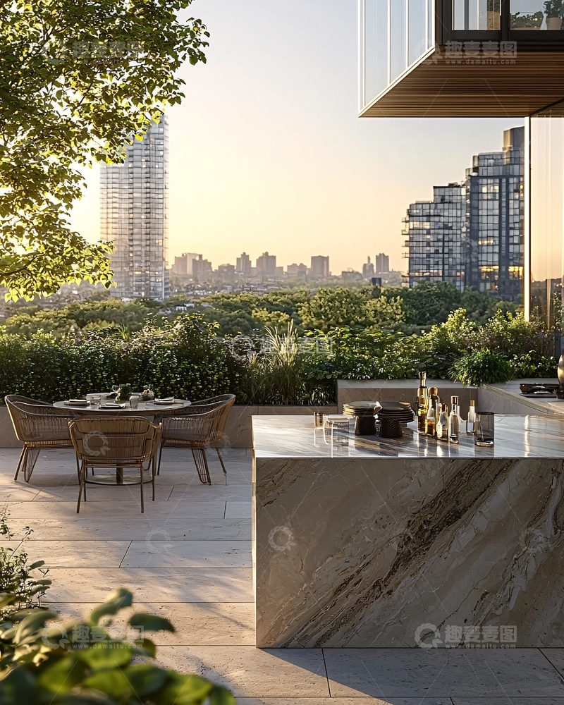 高清大图下载【趣麦麦图】高端公寓露台景观