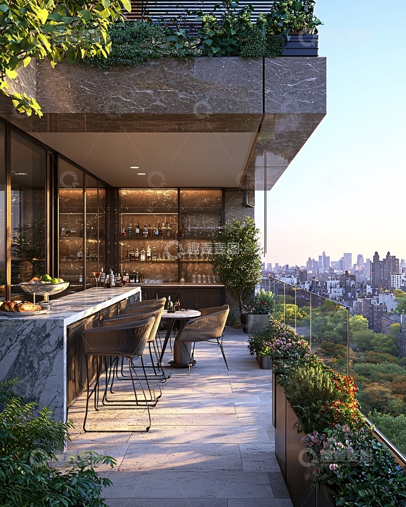 高清大图下载【趣麦麦图】高层公寓阳台景观